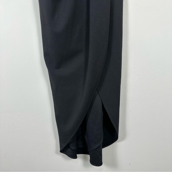 BHLDN Lyra V-Neck Faux-Wrap Stretch Crepe Midi Dress - Picture 6 of 15